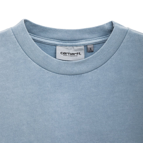 Carhartt WIP S/S Duster Script T-Shirt Misty Sky Garment Dyed I033622 Degli Uberti